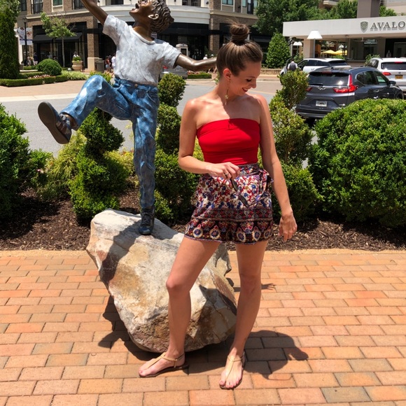 Free People Red Strapless Top - Small - Picture 3 of 8